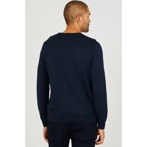 NAUTICA Navy Blue Pullover Crewneck Long Sleeve Men's Sweater NWT Size Large - Picture 2 of 9